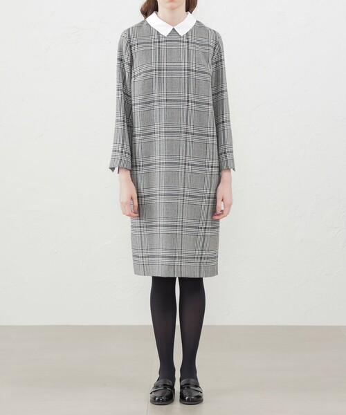 「MACKINTOSH PHILOSOPHY」 長袖ワンピース 38 チャコールグレー レディース_画像4