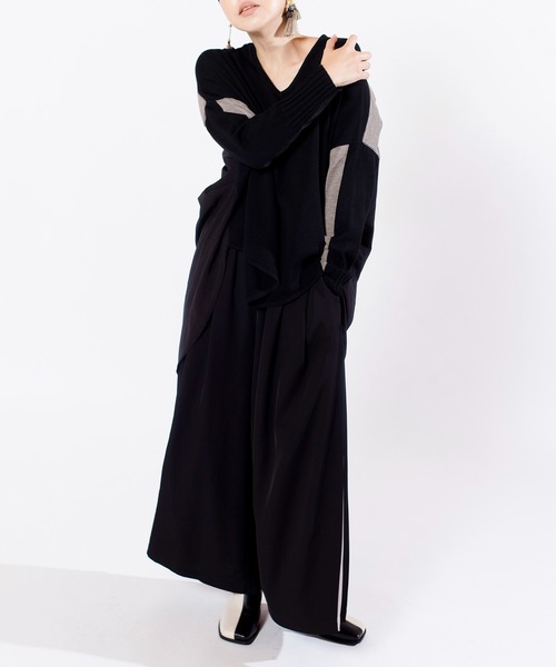 「OSMOSIS」 「loaf」イージーパンツ ONE SIZE ブラック レディース_画像5