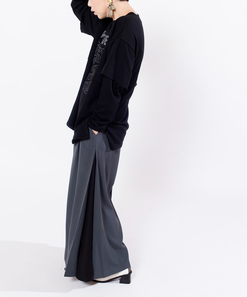「OSMOSIS」 「loaf」イージーパンツ ONE SIZE ブラック レディース_画像7