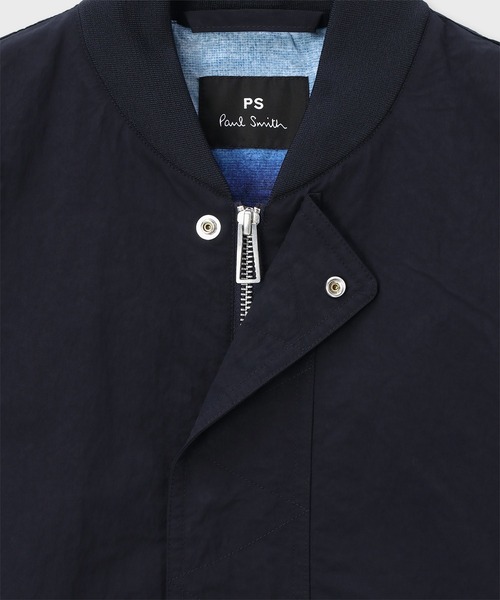 【美品✨】ポールスミス MA-1ブルゾン ストレッチ ネイビー L PS Paul Smith ブルゾン アウター リラックスフィット MA-1ブルゾン