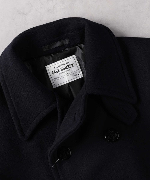 「BACK NUMBER」 ピーコート M ネイビー メンズ_画像8