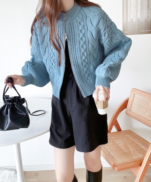 「mily bilet」 ニットカーディガン MEDIUM アイボリー レディース_画像4