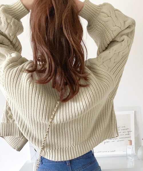 「mily bilet」 ニットカーディガン MEDIUM アイボリー レディース_画像8