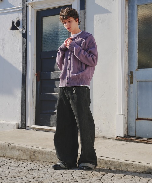 メンズウェア vintage cotton design knit Regen Glanz カーディガン eyelet design knit cardigan / アイレット