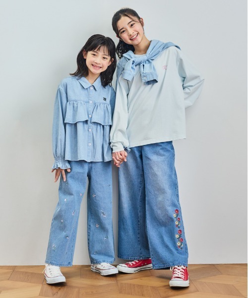 Right-on（ライトオン） パンツ 「VIVIAN BLUE」デニム刺繍ワイド
