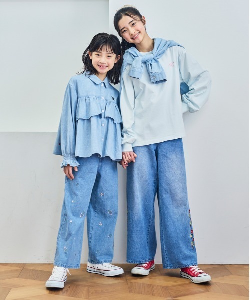 Right-on（ライトオン） パンツ 「VIVIAN BLUE」デニム刺繍ワイド