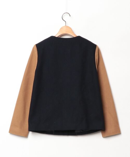 「BANNER BARRETT」 ノーカラージャケット 38 ネイビー レディース_画像2