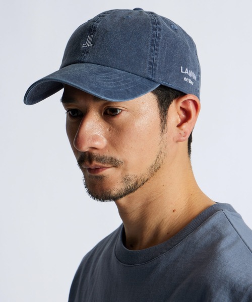LANVIN en Bleu 帽子 ハット ピグメント染め ロゴ ベースボール
