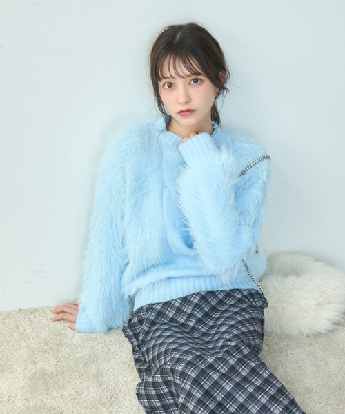 「TITTY&CO.」 長袖ニット FREE ライトブルー レディース_画像4