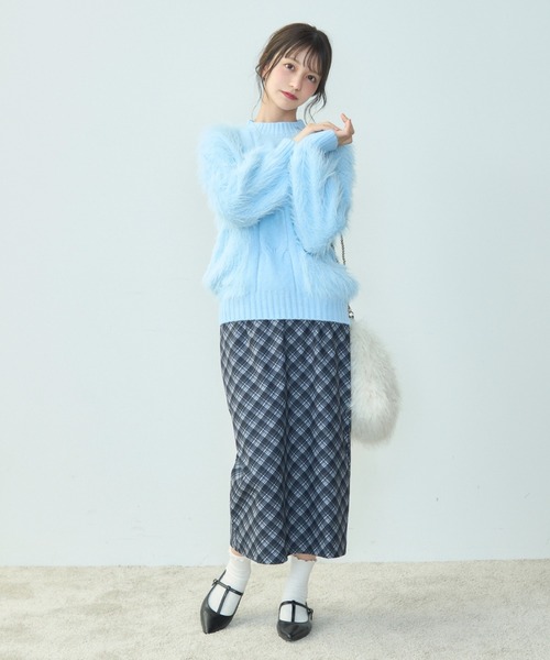 「TITTY&CO.」 長袖ニット FREE ライトブルー レディース_画像5