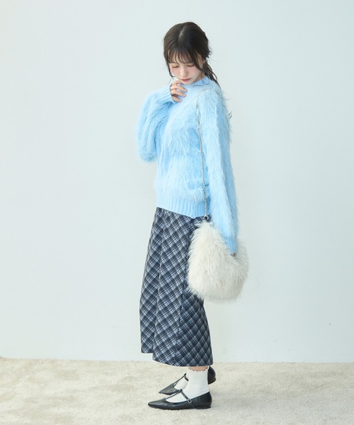 「TITTY&CO.」 長袖ニット FREE ライトブルー レディース_画像7