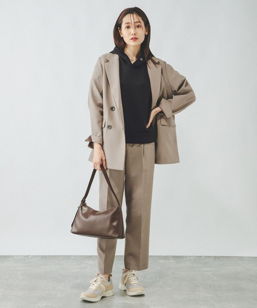 「GLOBAL WORK」 プルオーバーパーカー LARGE グレイッシュベージュ レディース_画像2