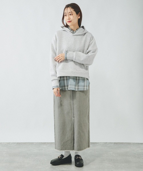 「GLOBAL WORK」 プルオーバーパーカー LARGE グレイッシュベージュ レディース_画像7