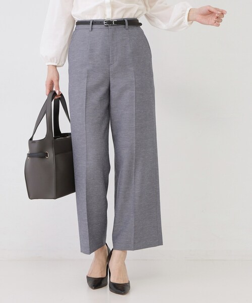ワイドパンツ パンツ 「手洗い可／日本製／セットアップ可」セミワイドパンツ レディースの画像