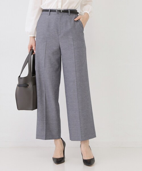 ワイドパンツ パンツ 「手洗い可／日本製／セットアップ可」セミワイドパンツ レディースの画像