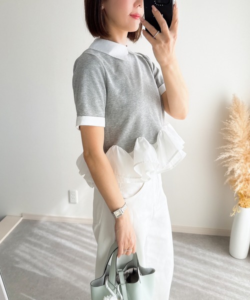&. NOSTALGIA（ノスタルジア） tシャツ 半袖 「ZOZO限定」フリルヘム