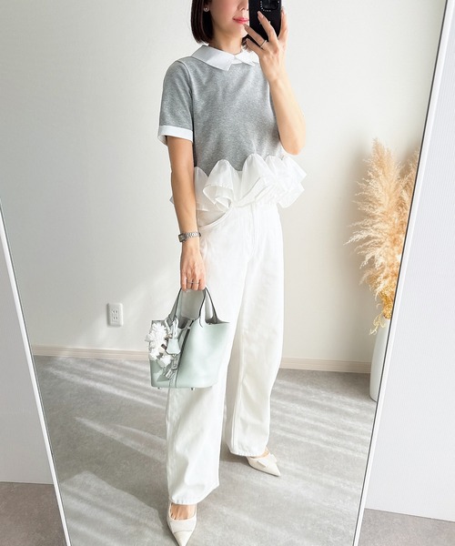 &. NOSTALGIA（ノスタルジア） tシャツ 「ZOZO限定」フリルヘムカラー