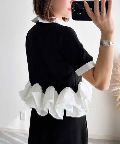 &. NOSTALGIA（ノスタルジア） tシャツ 半袖 「ZOZO限定」フリルヘム