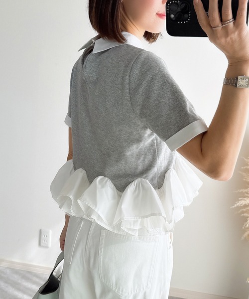 &. NOSTALGIA（ノスタルジア） tシャツ 半袖 「ZOZO限定」フリルヘム