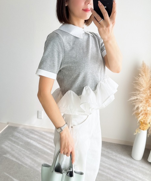 &. NOSTALGIA（ノスタルジア） tシャツ 半袖 「ZOZO限定」フリルヘム