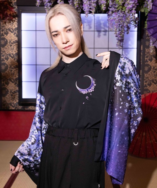 rezen axes 和袖シャツ V系ファッション サブカル REZEN（リゼン） シャツ 桜×月和袖シャツ メンズ : ZOZOTOWN Yahoo!店