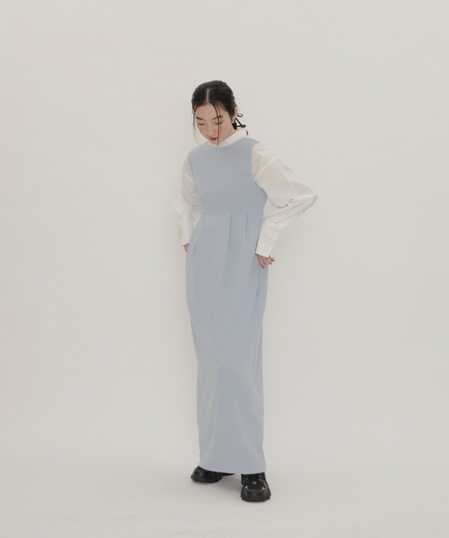 新品   ライトブルー ノースリーブワンピース 6P M GIUNON ノースリーブワンピース 0 ライトブルー レディース : ZOZOTOWN