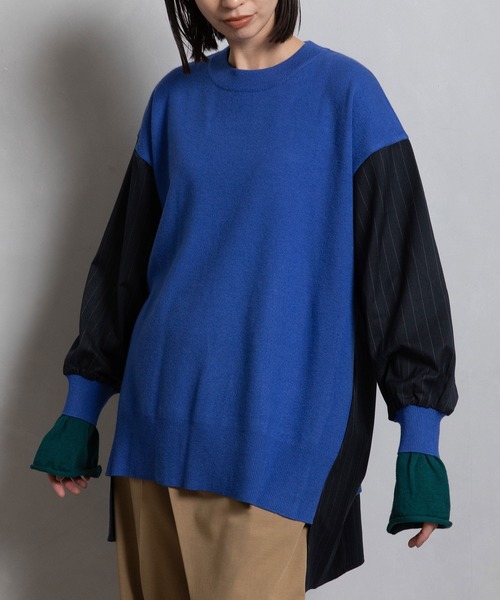 「MARECHAL TERRE」 長袖ニット MEDIUM グレー レディース_画像2