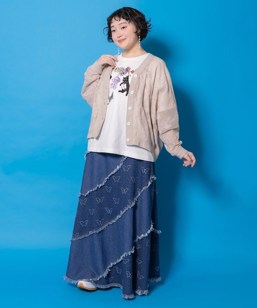 ScoLar（スカラー） tシャツ 半袖 161646：天日干しアニマルぬい刺繍T