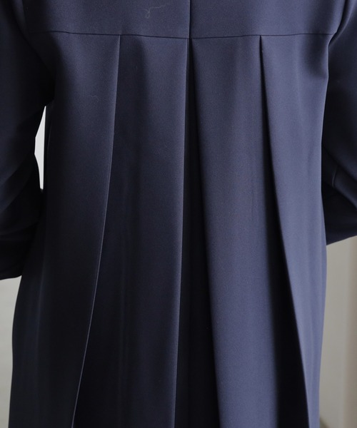 「DRESS PLUS」 7分袖ワンピース X-LARGE ネイビー レディース_画像7