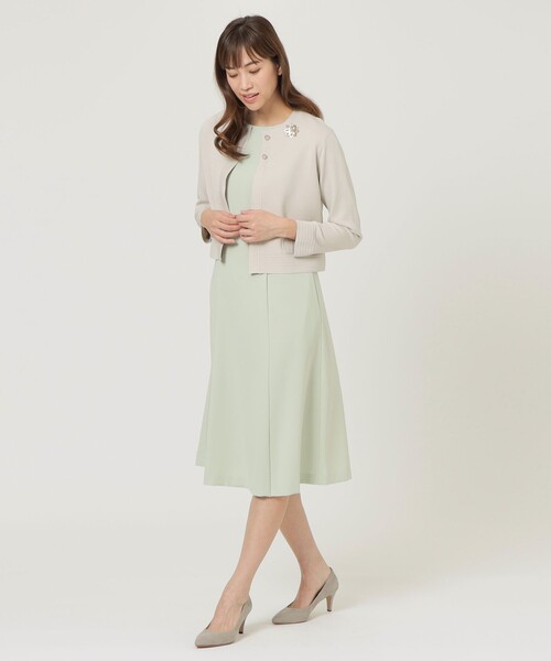 「TRANS WORK」 長袖ワンピース 38 ネイビー レディース_画像4