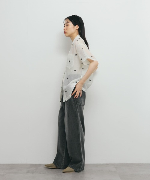 「KBF」 半袖シャツ ONE ブラック レディース_画像6