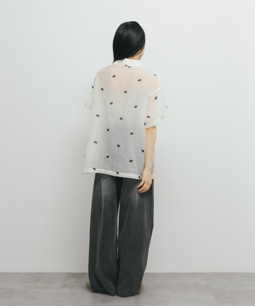 「KBF」 半袖シャツ ONE ブラック レディース_画像7