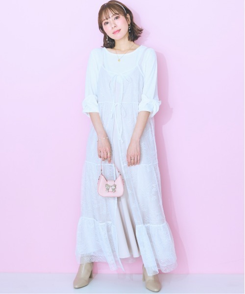 「marun」 「SMILELAND」キャミソールワンピース LL オフホワイト レディース_画像9