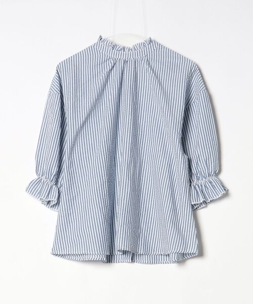 「classicalelf」 7分袖ブラウス LARGE ネイビー レディース_画像2