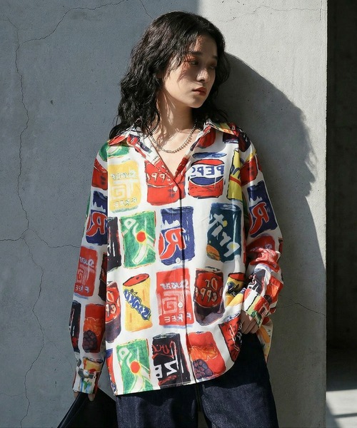 「antiqua」 長袖シャツ ONESIZE レッド レディース_画像6
