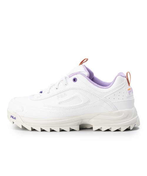 「FILA」 ローカットスニーカー 24.5cm ホワイト×パープル レディース_画像4