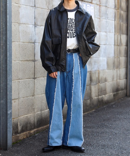 「SPINNS」 デニムパンツ M ブラック メンズ_画像6