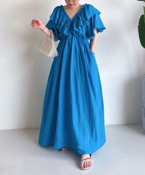 「FAVORITO」 半袖ワンピース F グリーン レディース_画像7