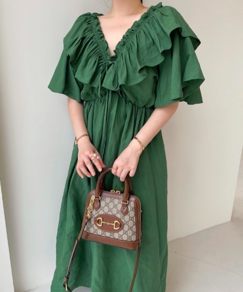 「FAVORITO」 半袖ワンピース F グリーン レディース_画像9