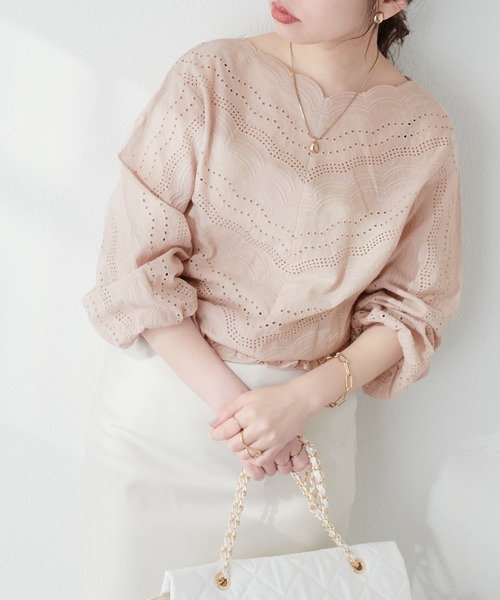 「natural couture」 長袖ブラウス FREE オフホワイト レディース_画像6