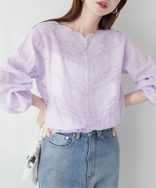 「natural couture」 長袖ブラウス FREE オフホワイト レディース_画像9