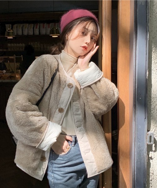 「HALEY PESCA」 ノーカラージャケット FREE ベージュ レディース_画像5