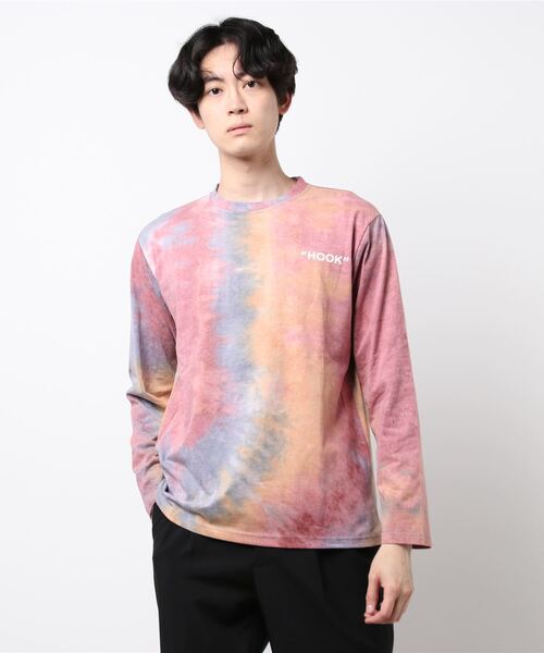 tシャツ 「HOOK」個性派タイダイ染めロングt メンズ レディース