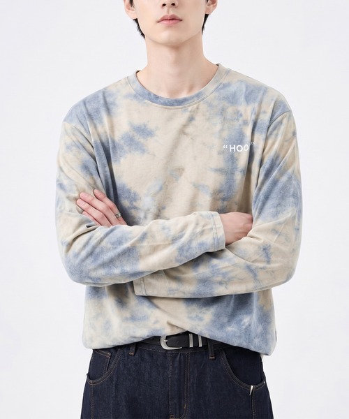 tシャツ 「HOOK」個性派タイダイ染めロングt メンズ レディース