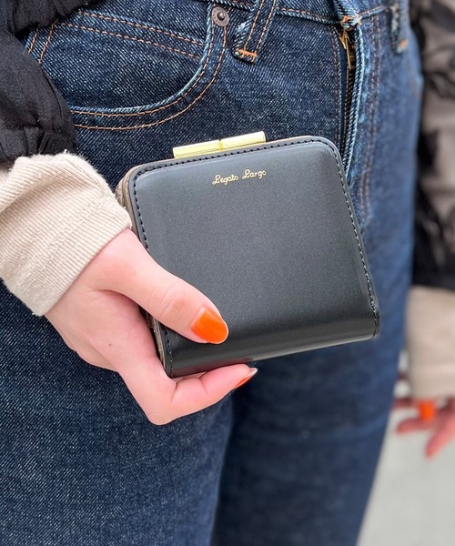 定価の ｏｆｆ 財布 Legato Largo レガートラルゴ フェイクレザー がま口 2つ折り Lj E 696円 Aynaelda Com