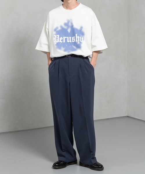 【日本未入荷】2色 センタープレス ストレート スラックス MinoriTY スラックス 「MinoriTY」とろみ素材センタープレス