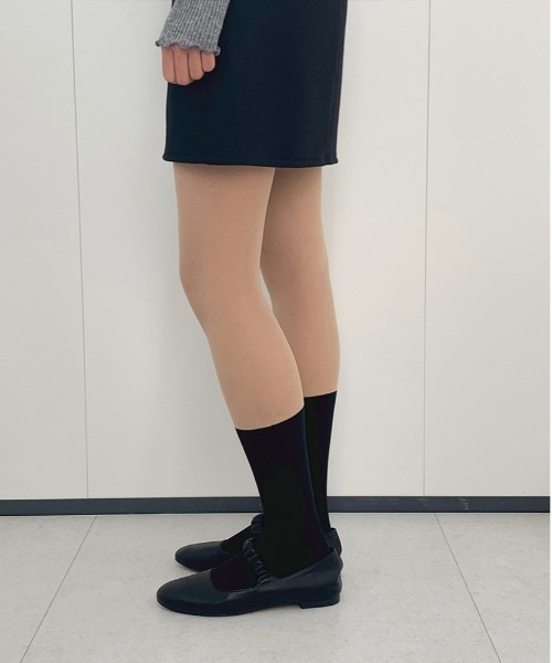 cream creme 靴下 ニーハイソックス×ストッキング (ベージュ