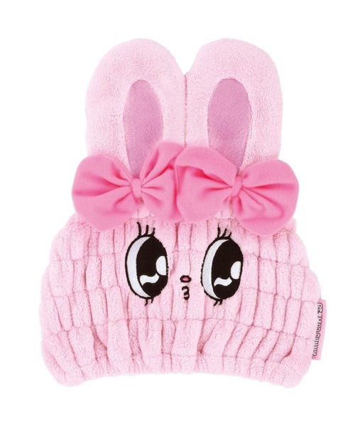 即日発送　ミ二ーレオパード柄ファンキャップとミトンとピンクの首下げライトセット BAYBLO ヘアバンド (SK)「 sanrio / Disney 」髪を拭くのが、今日も