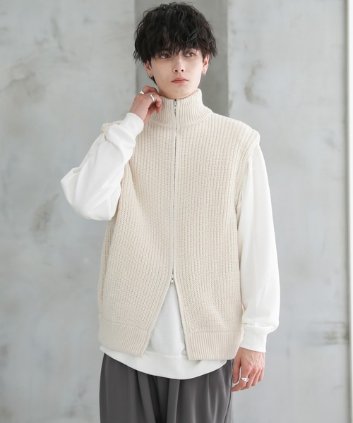 ダブルタップス WTAPS カシミアウール シルク混 ストライプニットベスト ダブルタップス WTAPS カシミアウール シルク混 ストライプ