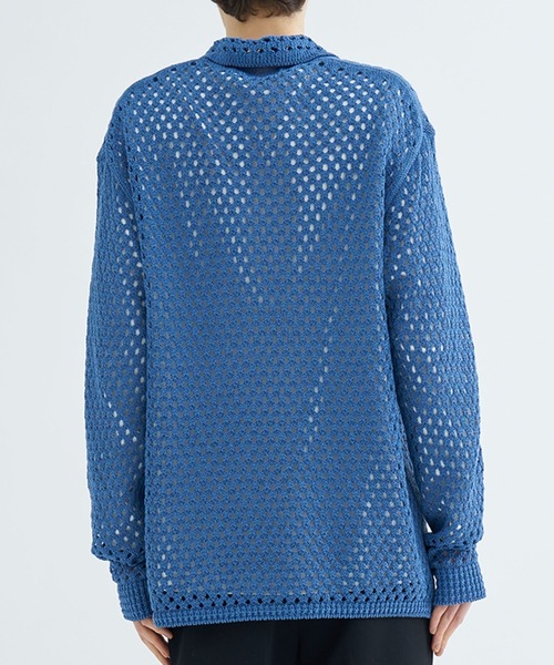 LiNoH カーディガン 「LiNoH」CROCHET MESH KNIT CARDIGAN